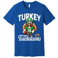 Family Food Football Thanksgiving Meaningful Gift Premium T-Shirt