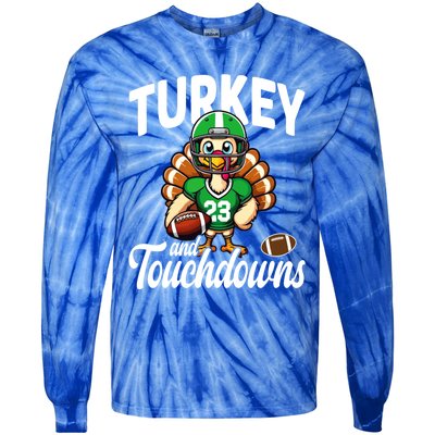 Family Food Football Thanksgiving Meaningful Gift Tie-Dye Long Sleeve Shirt