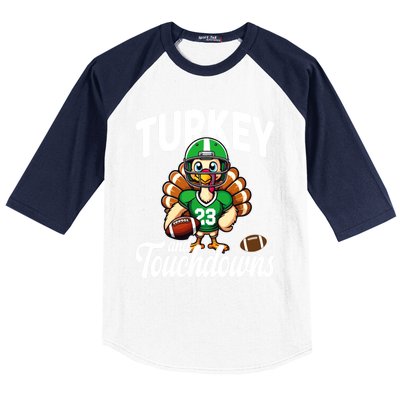 Family Food Football Thanksgiving Meaningful Gift Baseball Sleeve Shirt