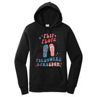 Flip Flops Fireworks & Freedom 4th Of July Women's Pullover Hoodie