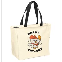 Funny Friday Fried Chicken Zip Tote Bag
