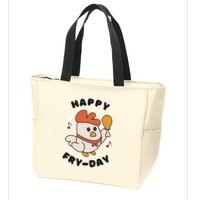 Funny Friday Fried Chicken Zip Tote Bag