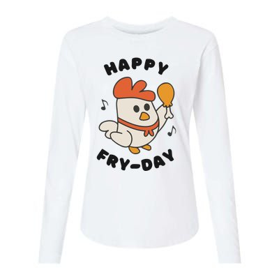 Funny Friday Fried Chicken Womens Cotton Relaxed Long Sleeve T-Shirt