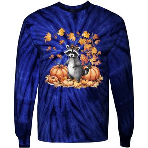 Feral Fall For Raccoon And Pumpkin Spice Lovers Tie-Dye Long Sleeve Shirt