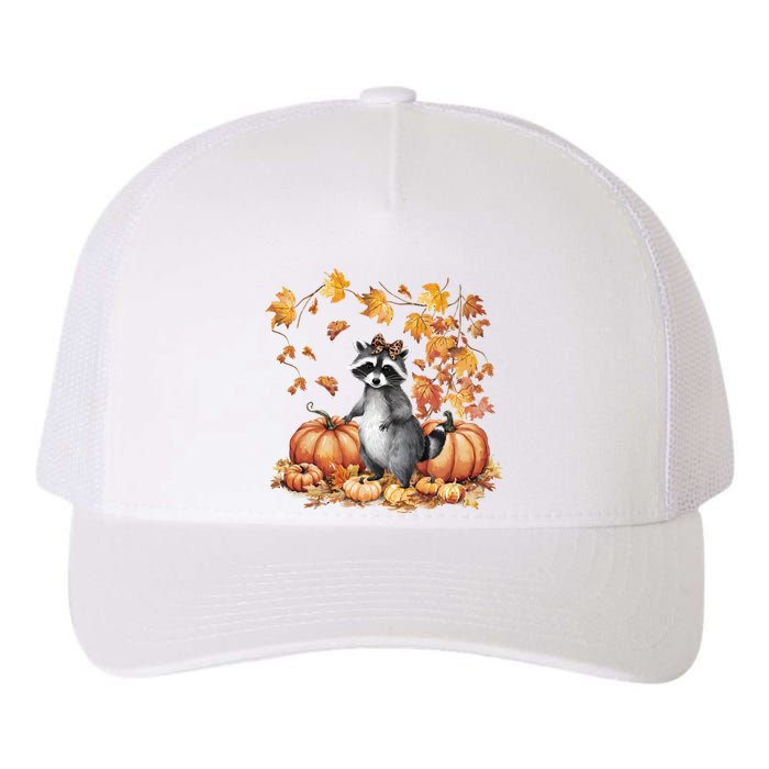 Feral Fall For Raccoon And Pumpkin Spice Lovers Yupoong Adult 5-Panel Trucker Hat