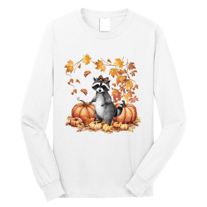 Feral Fall For Raccoon And Pumpkin Spice Lovers Long Sleeve Shirt