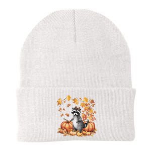 Feral Fall For Raccoon And Pumpkin Spice Lovers Knit Cap Winter Beanie