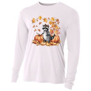 Feral Fall For Raccoon And Pumpkin Spice Lovers Cooling Performance Long Sleeve Crew