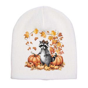 Feral Fall For Raccoon And Pumpkin Spice Lovers Short Acrylic Beanie