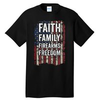 Faith Family Firearms & Freedom - Pro God Guns USA (ON BACK) Tall T-Shirt