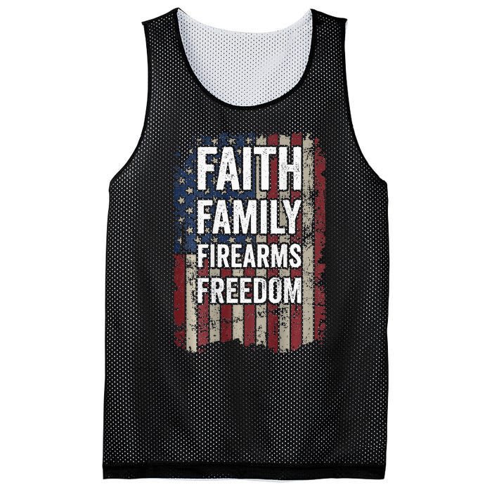 Faith Family Firearms & Freedom - Pro God Guns USA (ON BACK) Mesh Reversible Basketball Jersey Tank