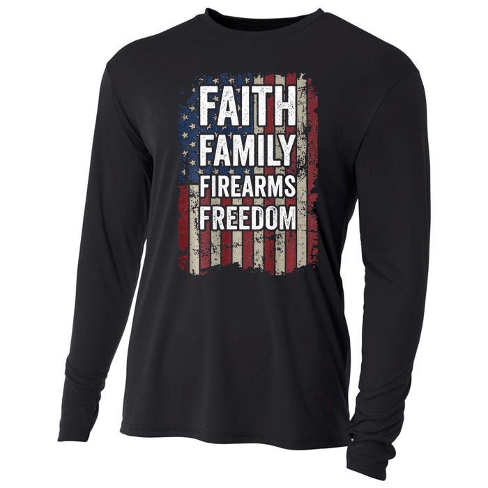 Faith Family Firearms & Freedom - Pro God Guns USA (ON BACK) Cooling Performance Long Sleeve Crew