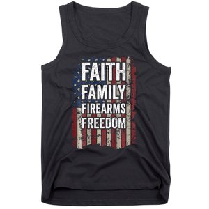 Faith Family Firearms & Freedom - Pro God Guns USA (ON BACK) Tank Top