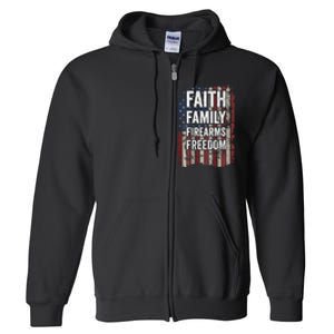 Faith Family Firearms & Freedom - Pro God Guns USA (ON BACK) Full Zip Hoodie