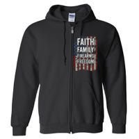 Faith Family Firearms & Freedom - Pro God Guns USA (ON BACK) Full Zip Hoodie