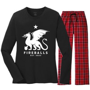 Fireballs Fc Women's Long Sleeve Flannel Pajama Set 