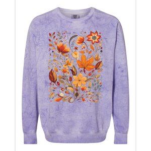 Fall Floral Fall Wildflowers Autumn Colorblast Crewneck Sweatshirt