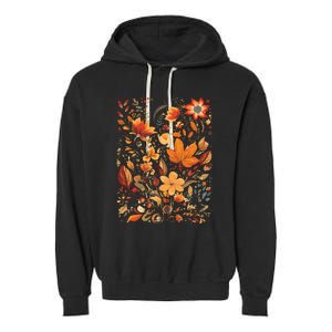 Fall Floral Fall Wildflowers Autumn Garment-Dyed Fleece Hoodie