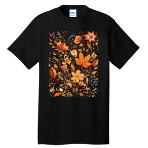 Fall Floral Fall Wildflowers Autumn Tall T-Shirt