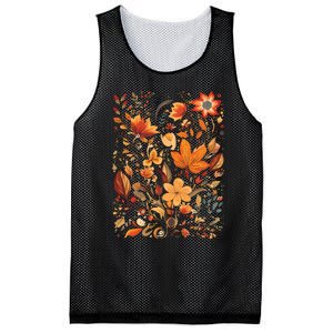 Fall Floral Fall Wildflowers Autumn Mesh Reversible Basketball Jersey Tank