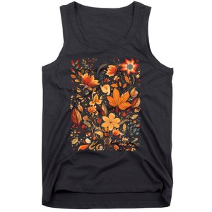 Fall Floral Fall Wildflowers Autumn Tank Top