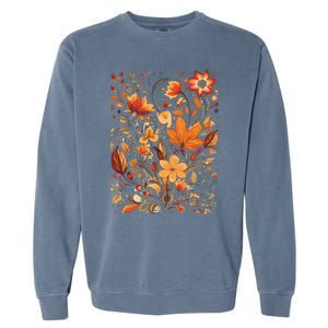 Fall Floral Fall Wildflowers Autumn Garment-Dyed Sweatshirt