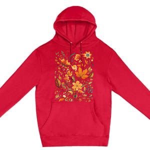 Fall Floral Fall Wildflowers Autumn Premium Pullover Hoodie