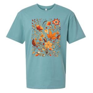 Fall Floral Fall Wildflowers Autumn Sueded Cloud Jersey T-Shirt