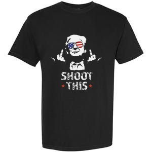 Fight Fight Fight Trump 2024 American Flag Shoot This Garment-Dyed Heavyweight T-Shirt