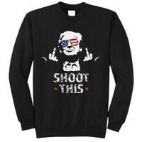 Fight Fight Fight Trump 2024 American Flag Shoot This Sweatshirt