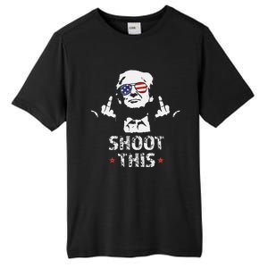 Fight Fight Fight Trump 2024 American Flag Shoot This Tall Fusion ChromaSoft Performance T-Shirt