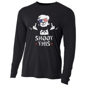 Fight Fight Fight Trump 2024 American Flag Shoot This Cooling Performance Long Sleeve Crew