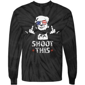 Fight Fight Fight Trump 2024 American Flag Shoot This Tie-Dye Long Sleeve Shirt