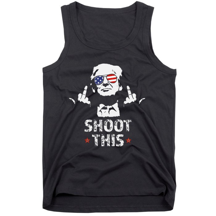 Fight Fight Fight Trump 2024 American Flag Shoot This Tank Top