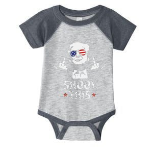 Fight Fight Fight Trump 2024 American Flag Shoot This Infant Baby Jersey Bodysuit