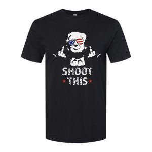 Fight Fight Fight Trump 2024 American Flag Shoot This Softstyle CVC T-Shirt