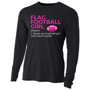 Funny Flag Football Girl Definition Cooling Performance Long Sleeve Crew