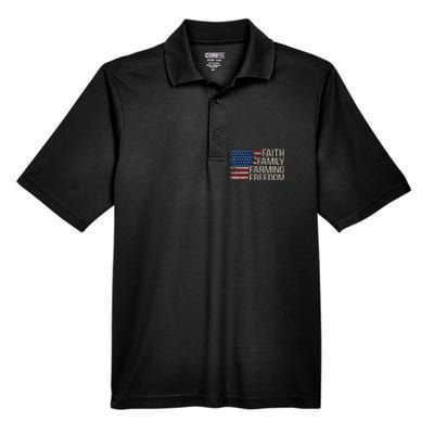 Faith Family Farming Freedom American Flag Men's Origin Performance Piqué Polo