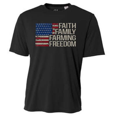 Faith Family Farming Freedom American Flag Cooling Performance Crew T-Shirt