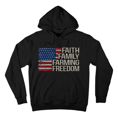 Faith Family Farming Freedom American Flag Hoodie