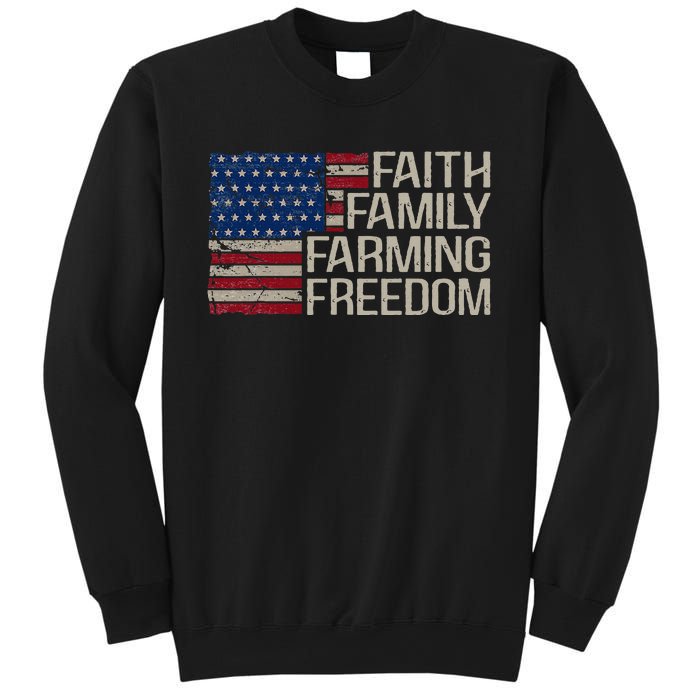 Faith Family Farming Freedom American Flag Sweatshirt