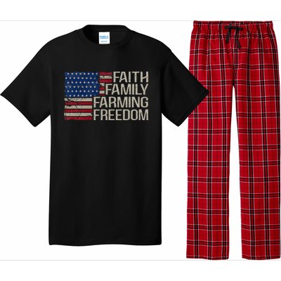 Faith Family Farming Freedom American Flag Pajama Set