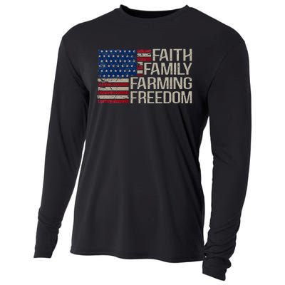 Faith Family Farming Freedom American Flag Cooling Performance Long Sleeve Crew