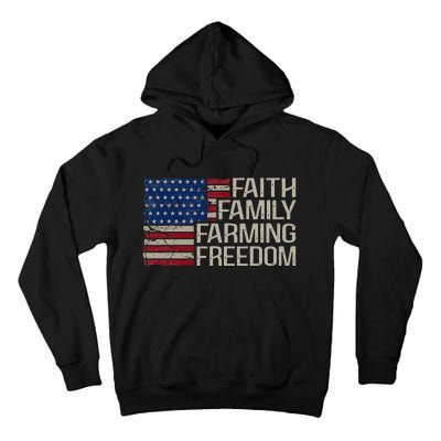 Faith Family Farming Freedom American Flag Tall Hoodie