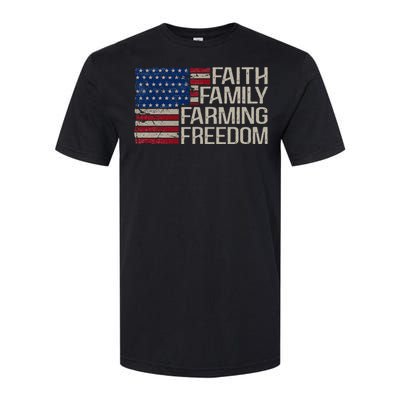 Faith Family Farming Freedom American Flag Softstyle® CVC T-Shirt