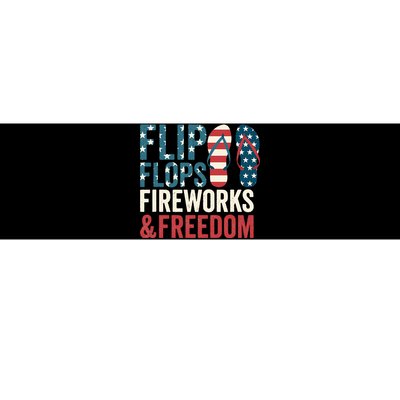 Flip Flops Fireworks & Freedom Fourth Of July Bumper Sticker