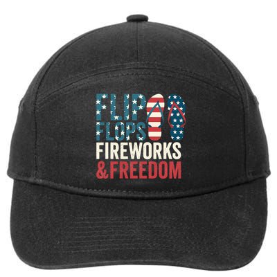 Flip Flops Fireworks & Freedom Fourth Of July 7-Panel Snapback Hat