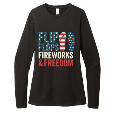 Flip Flops Fireworks & Freedom Fourth Of July Womens CVC Long Sleeve Shirt