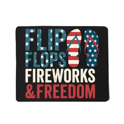 Flip Flops Fireworks & Freedom Fourth Of July Mousepad