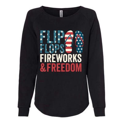 Flip Flops Fireworks & Freedom Fourth Of July Womens California Wash Sweatshirt